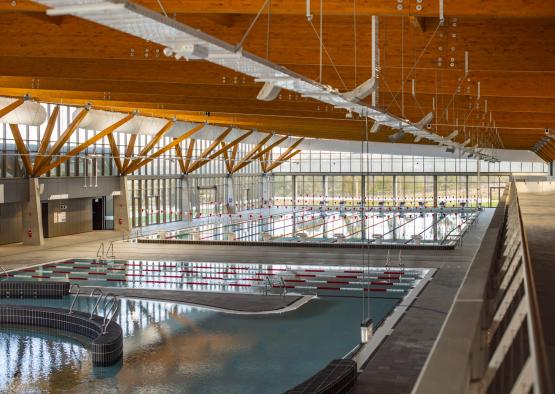 a large indoor swimming pool