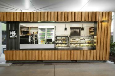 a food stand in a building