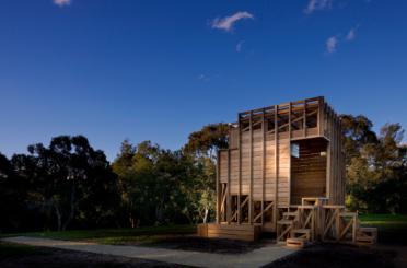 a wooden structure with stairs and steps